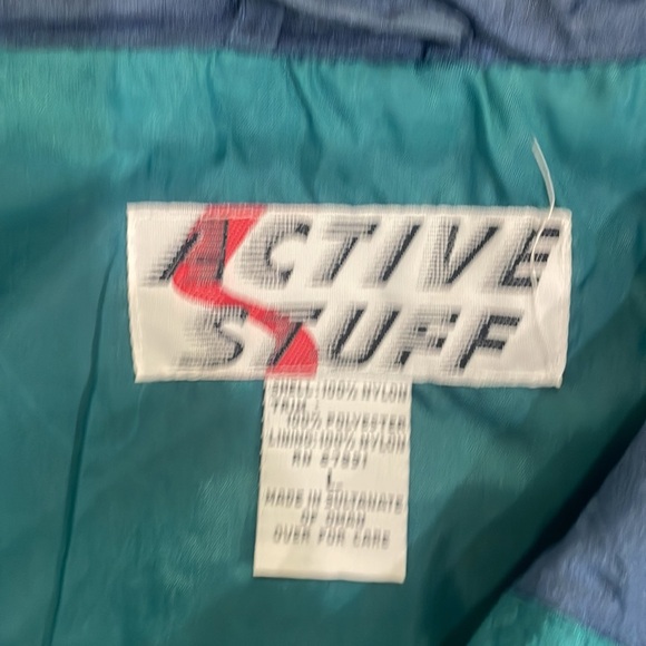 Set of 2 1980s Vintage Active Stuff Zip Up Jacket Windbreaker Size Large - Picture 13 of 16